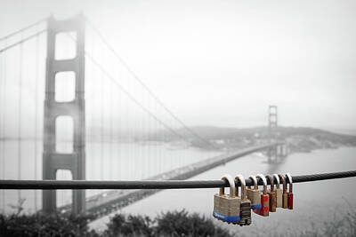 Wine Down Rights Managed Images - Golden Gate Locks Royalty-Free Image by Stacy Wilkinson