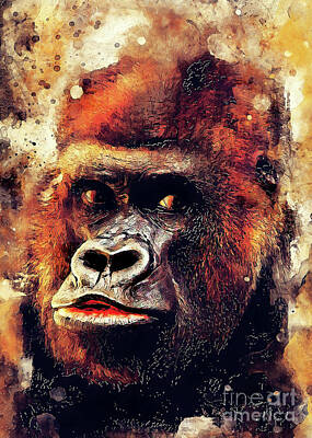 Amy Hamilton Animal Collage - Gorilla animal by Justyna Jaszke JBJart