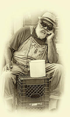Musicians Photos - Grandpa Elliott Small - Vignette Sepia by Steve Harrington