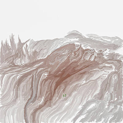 Mountain Digital Art - Grey #j1 by Leif Sohlman