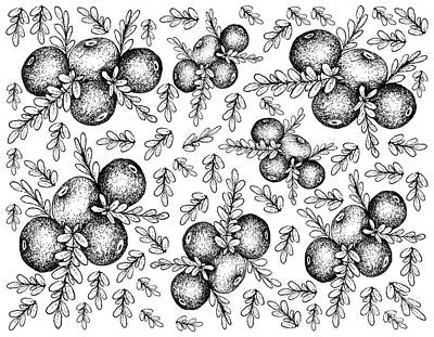 Olympic Sports - Hand Drawn Background of Black Crowberry Fruits by Iam Nee