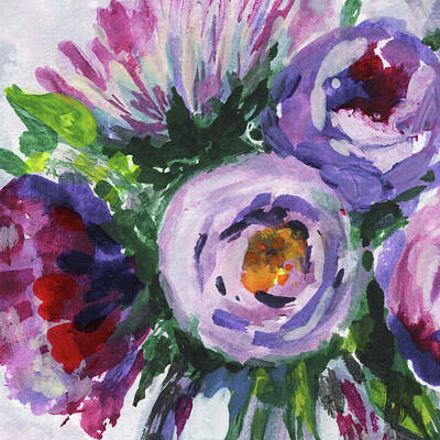Impressionism Painting Royalty Free Images - Happy Flowers Floral Impressionism  Royalty-Free Image by Irina Sztukowski