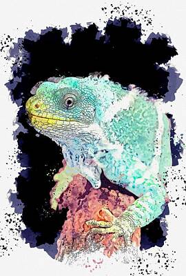 Reptiles Royalty-Free and Rights-Managed Images - Hartleys Crocodile Adventures, Wangetti, Australia -  watercolor by Adam Asar by Celestial Images
