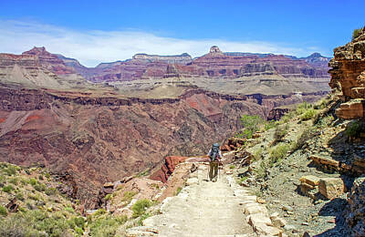 United States Map Designs - Hiking on the lower South Kaibab Trail by Dawn Richards