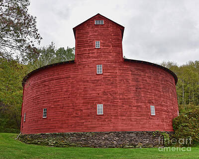 Outerspace Patenets Rights Managed Images - Historic Red Round Barn Royalty-Free Image by Catherine Sherman
