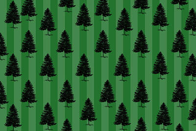 City Scenes Digital Art - Holiday Pine Tree Pattern by Queen City Craftworks