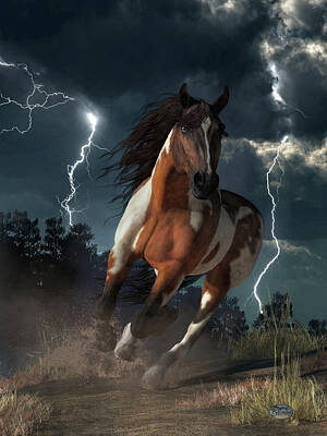 Animals Digital Art Royalty Free Images - Horse Power Royalty-Free Image by Daniel Eskridge