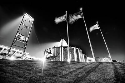 Football Royalty Free Images - House of Greatness - Pro Football Hall of Fame - Canton Ohio Monochrome Royalty-Free Image by Gregory Ballos