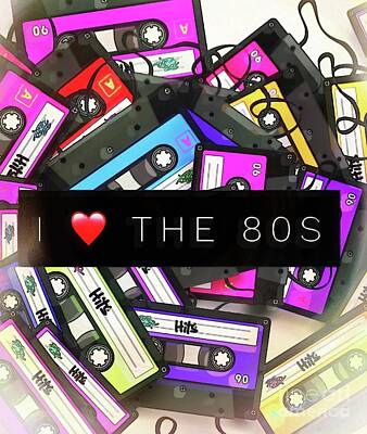 Music Digital Art - I Love the 80s by Esoterica Art Agency