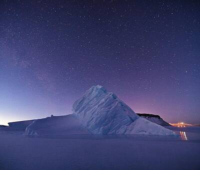 Beach Paintings - Iceberg in North Star Bay, Greenland. by Celestial Images