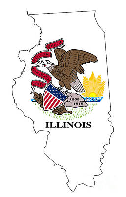 Grace Kelly - Illinois Outline Map and Flag by Bigalbaloo Stock