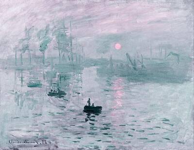 Childrens Room Animal Art - Impression, Sunrise by Claude Monet -  infrared version by Celestial Images