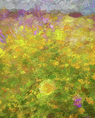 Landscapes Mixed Media Royalty Free Images - Impressions of a Desert Daisy Royalty-Free Image by Peter Tellone