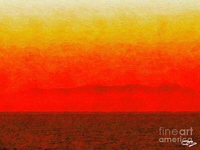 States As License Plates - Ionian Sea Sunset 3 by Douglas Brown