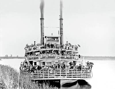 Garden Vegetables Rights Managed Images - J. W. Spencer steamboat docked at Jefferson City, 1896 Royalty-Free Image by Celestial Images