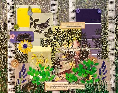 Sunflowers Mixed Media - Jenny Wren Collage by Jennifer Lake