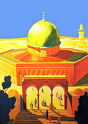 Norman Rockwell Rights Managed Images - Jerusalem Famous Dome Royalty-Free Image by Munir Alawi
