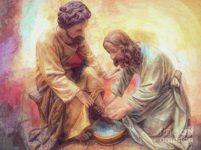 Catch Of The Day - Jesus Washes Peters Feet by Davy Cheng