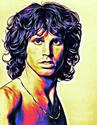 Jazz Royalty-Free and Rights-Managed Images - Jim Morrison, Singer by Esoterica Art Agency