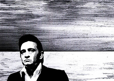 Actors Paintings - Johnny Cash Print by Stephen Humphries