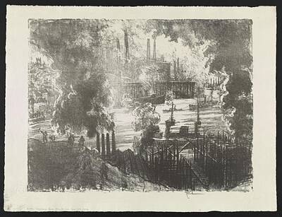 Halloween - Joseph Pennell 1857-1926 Munitions river by Celestial Images
