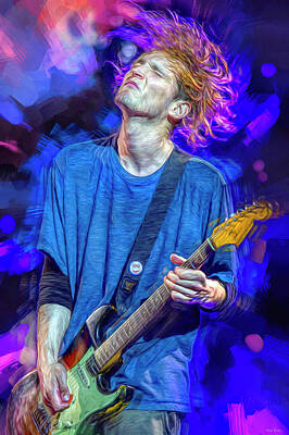 Musicians Mixed Media Royalty Free Images - Josh Klinghoffer Red Hot Chili Peppers Royalty-Free Image by Mal Bray