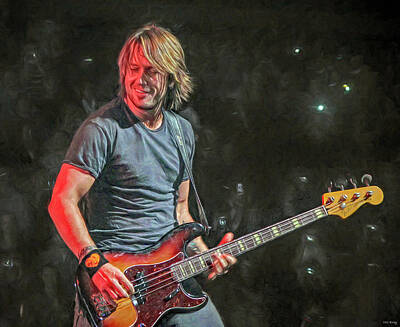 Celebrities Mixed Media - Keith Urban by Mal Bray