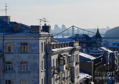 Curated Travel Chargers - Kiev winter skyline by Art By Margaret