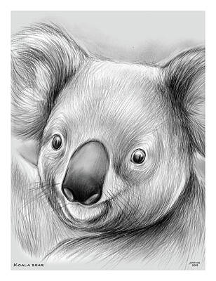 Animals Drawings - Koala by Greg Joens