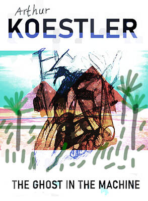 Surrealism Drawings Rights Managed Images - Koestler Ghost poster  Royalty-Free Image by Paul Sutcliffe