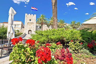 States As License Plates - Korcula town gate and historic architecture view by Brch Photography