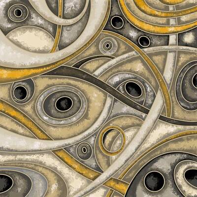 On Trend Breakfast Royalty Free Images - Labyrinth Abstract art in beige and brown Royalty-Free Image by Patricia Piotrak