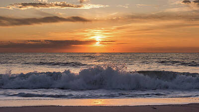 United States Map Designs - Lavallette Beach New Jersey Sunrise by Terry DeLuco