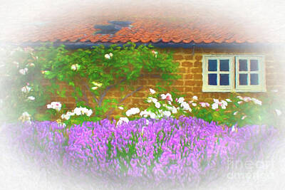 Roses Digital Art - Lavender Cottage by Linsey Williams