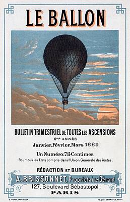 Rusty Trucks - Le Ballon aeronautical journal, 1883 french poster by Vincent Monozlay