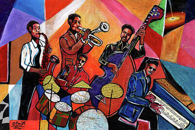 Jazz Mixed Media Royalty Free Images - Legends of Jazz Royalty-Free Image by Everett Spruill