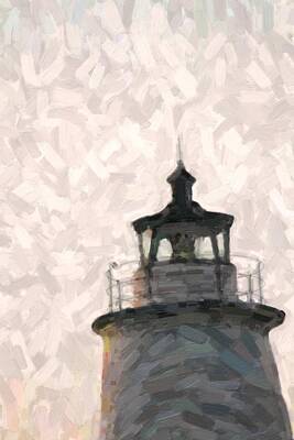 Watercolor City Skylines - Lighthouse At Ocracoke 6 by Cathy Lindsey