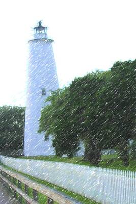 1920s Flapper Girl - Lighthouse At Ocracoke 9 by Cathy Lindsey