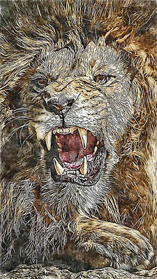 Animals Paintings - Lion King - 18 by AM FineArtPrints