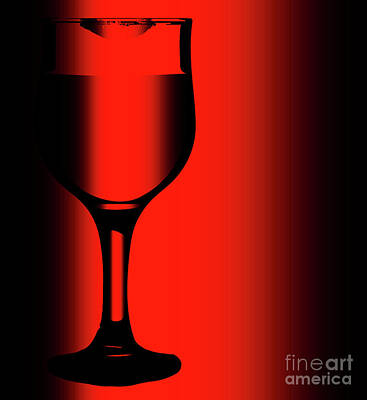 Wine Digital Art Royalty Free Images - Lipstick On Red Wine Glass Royalty-Free Image by Bigalbaloo Stock