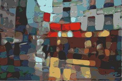 Champagne Corks - Loose abstract cityscape  by Keshava Shukla
