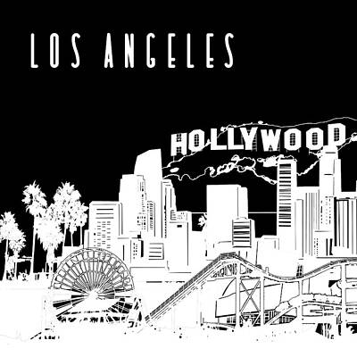 Skylines Digital Art - Los Angeles Skyline Panorama 2 by Bekim M