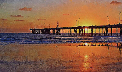 City Scenes Paintings - Los Angeles, Venice Beach - 04 by AM FineArtPrints