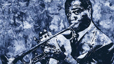Music Paintings - Louis Armstrong - 02 by AM FineArtPrints