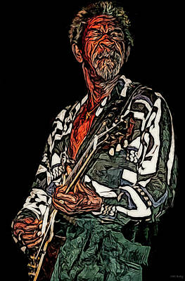 Musician Mixed Media - Luther Allison Blues  Guitarist by Mal Bray