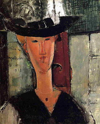 Black And White Rock And Roll Photographs - Madame Pompadour - 1915 - Art Institute of Chicago - Painting - oil on canvas by Modigliani Amedeo