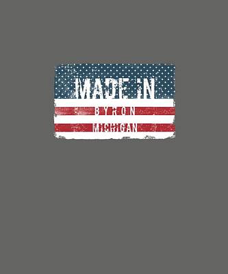 Us License Plate Maps Rights Managed Images - Made in Byron, Michigan Royalty-Free Image by TintoDesigns