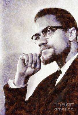 Celebrities Royalty Free Images - Malcolm X Royalty-Free Image by Esoterica Art Agency