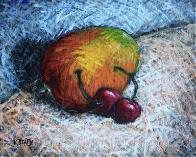 Food And Beverage Royalty-Free and Rights-Managed Images - Mango and Cherries by Karla Beatty