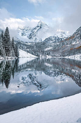 Royalty-Free and Rights-Managed Images - Maroon Bells Morning Landscape by Gregory Ballos